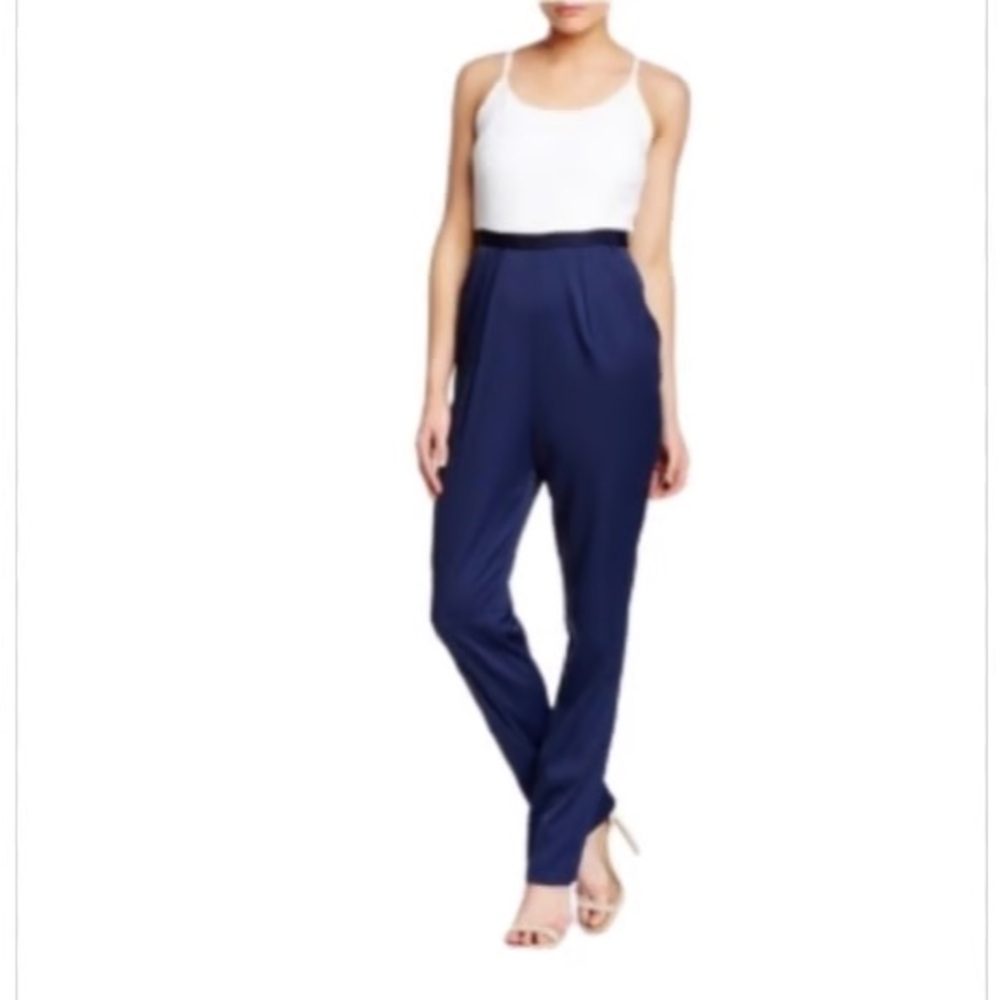 Alice & Olivia Harlan Two Tone Colorblock Silk Jumpsuit Size 0